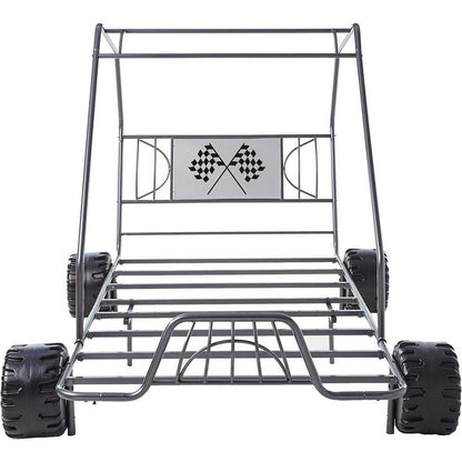 Metal Go Kart Style Twin Bed, Black