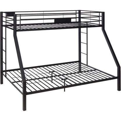 Metal Twin XL/Queen Bunk Bed, Black Sand