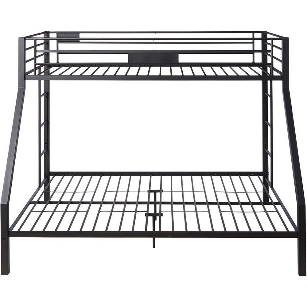 Metal Twin XL/Queen Bunk Bed, Black Sand