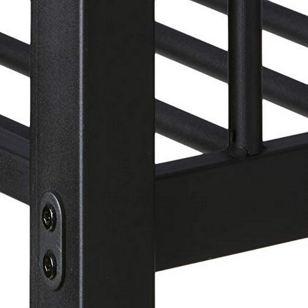 Metal Twin XL/Queen Bunk Bed, Black Sand