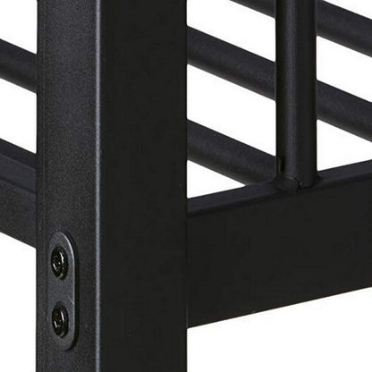 Metal Twin XL/Queen Bunk Bed, Black Sand
