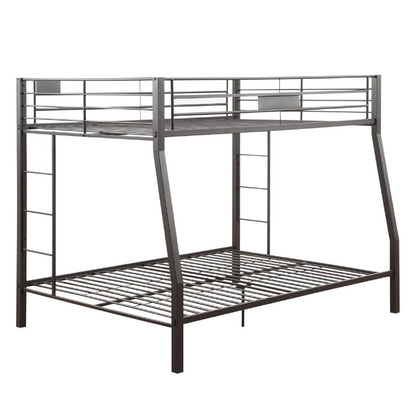Metal Full XL/Queen Bunk Bed, Black Sand
