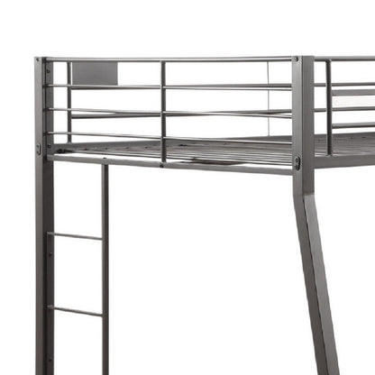 Metal Full XL/Queen Bunk Bed, Black Sand