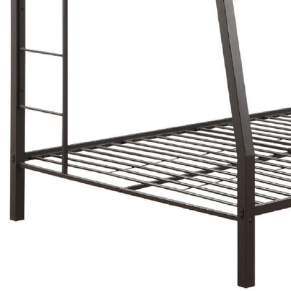 Metal Full XL/Queen Bunk Bed, Black Sand