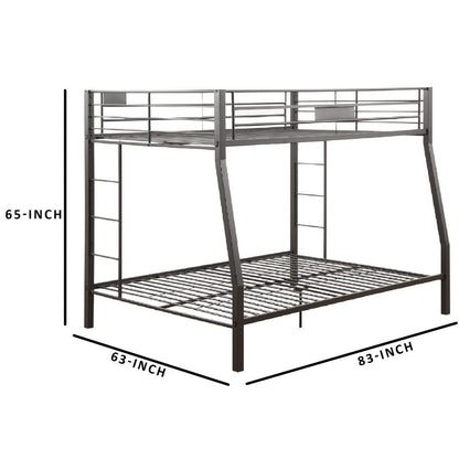 Metal Full XL/Queen Bunk Bed, Black Sand