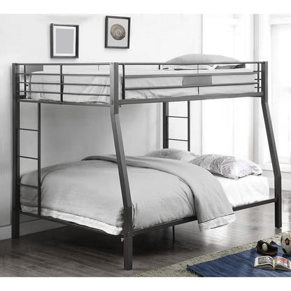 Metal Full XL/Queen Bunk Bed, Black Sand