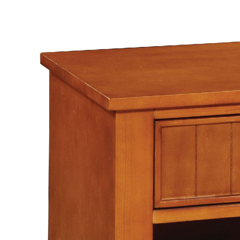 Omnus Wood Night Stand, Oak Finish