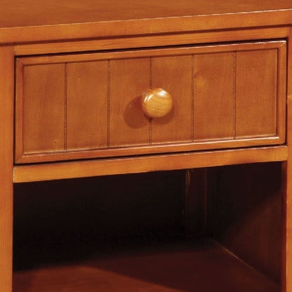 Omnus Wood Night Stand, Oak Finish