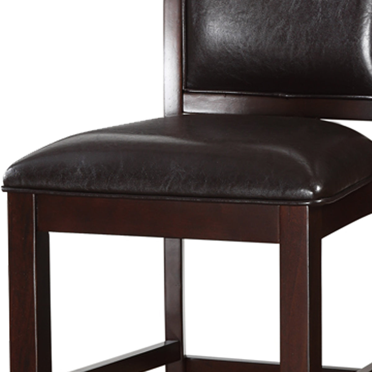 Classic Wooden Armless High Chair, Brown & Black, Set of 2