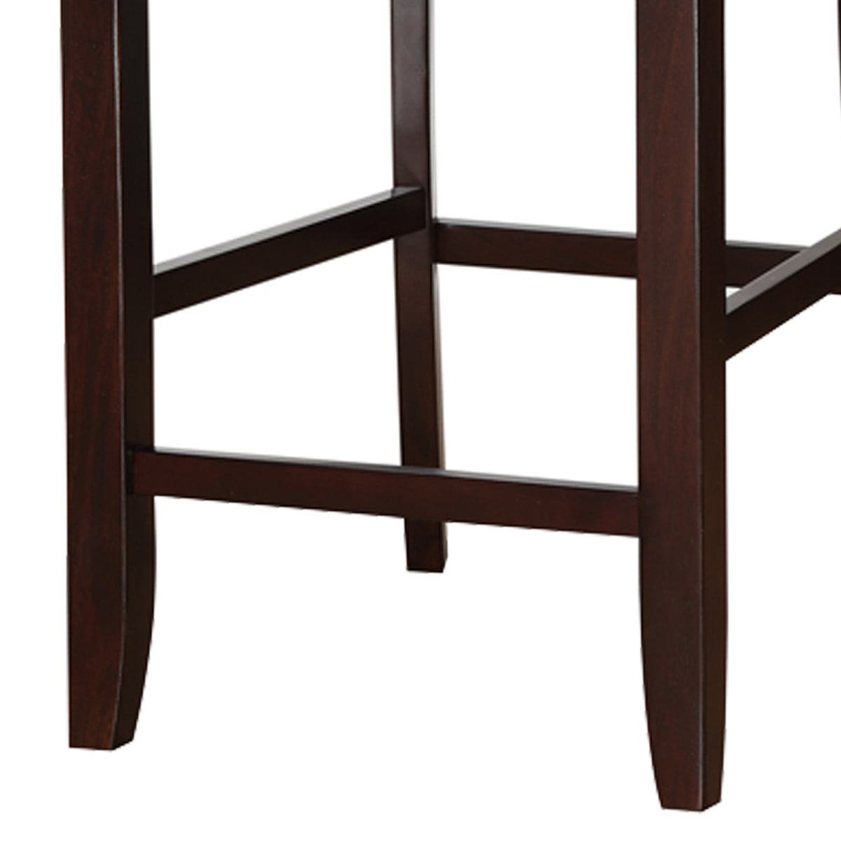 Classic Wooden Armless High Chair, Brown & Black, Set of 2