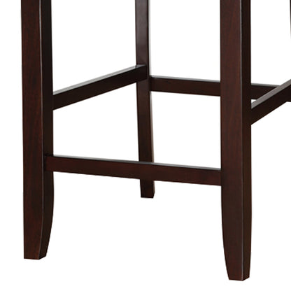 Classic Wooden Armless High Chair, Brown & Black, Set of 2