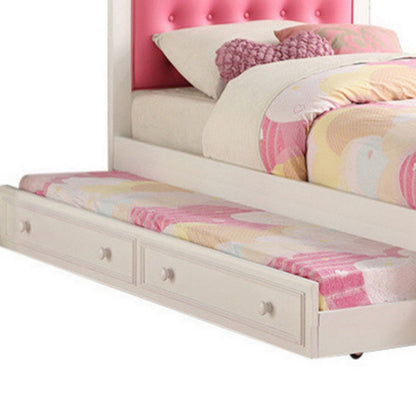 Cherub Twin Size Bed With Trundle In Pink And White