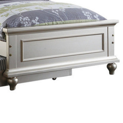 Cherub Twin Size Bed With Trundle In Silver And White