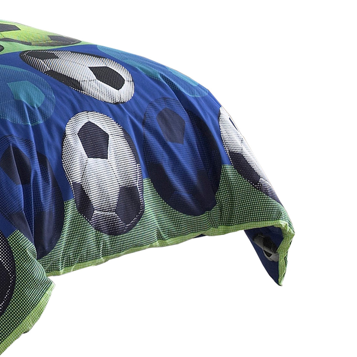 4 Piece Full Size Comforter Set with Soccer Theme, Multicolor