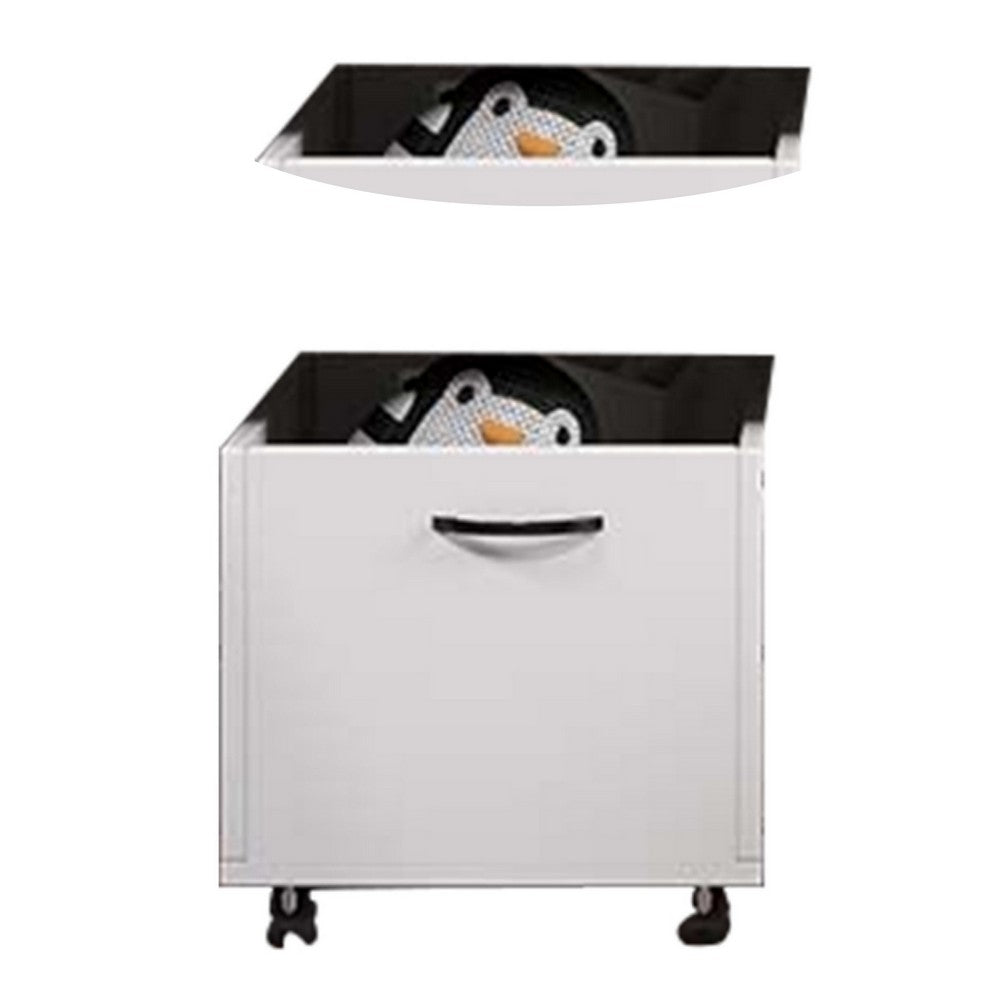 20 Inch Multipurpose Storage Box with Caster Wheels, Set of 2, White