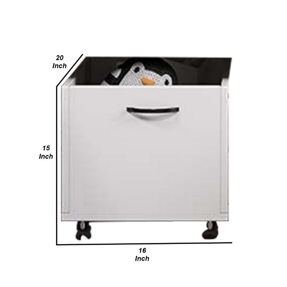 20 Inch Multipurpose Storage Box with Caster Wheels, Set of 2, White