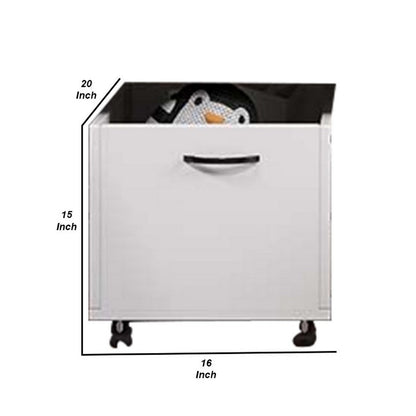 20 Inch Multipurpose Storage Box with Caster Wheels, Set of 2, White