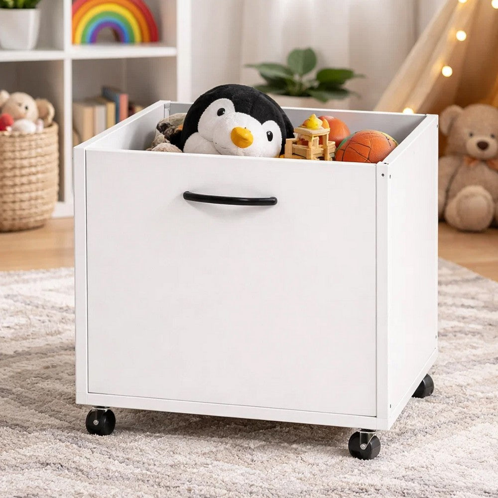 20 Inch Multipurpose Storage Box with Caster Wheels, Set of 2, White