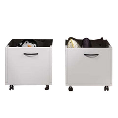 20 Inch Multipurpose Storage Box with Caster Wheels, Set of 2, White