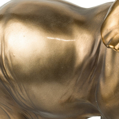 Don 12 Inch Elephant and Baby Statuette, Table Accent Decor, Gold Polyresin