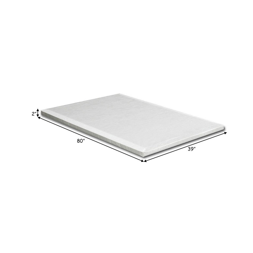 Amo 2 Inch XL Twin Size Bunkie Board Mattress Foundation with Slats, Foam