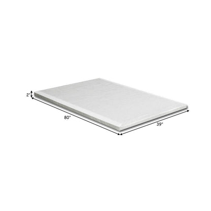 Amo 2 Inch XL Twin Size Bunkie Board Mattress Foundation with Slats, Foam