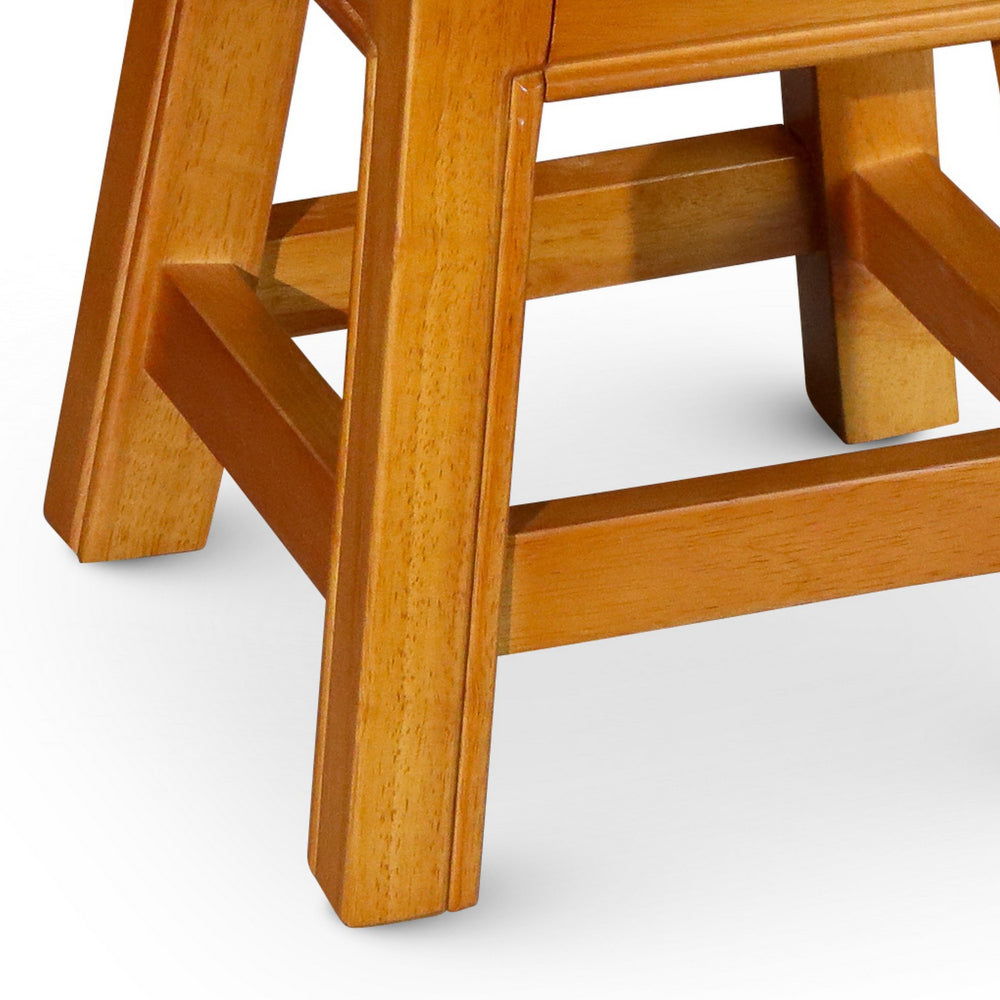 Sidi 11 Inch Step Stool Footrest, Wood Queen Bee Print, Round, Natural