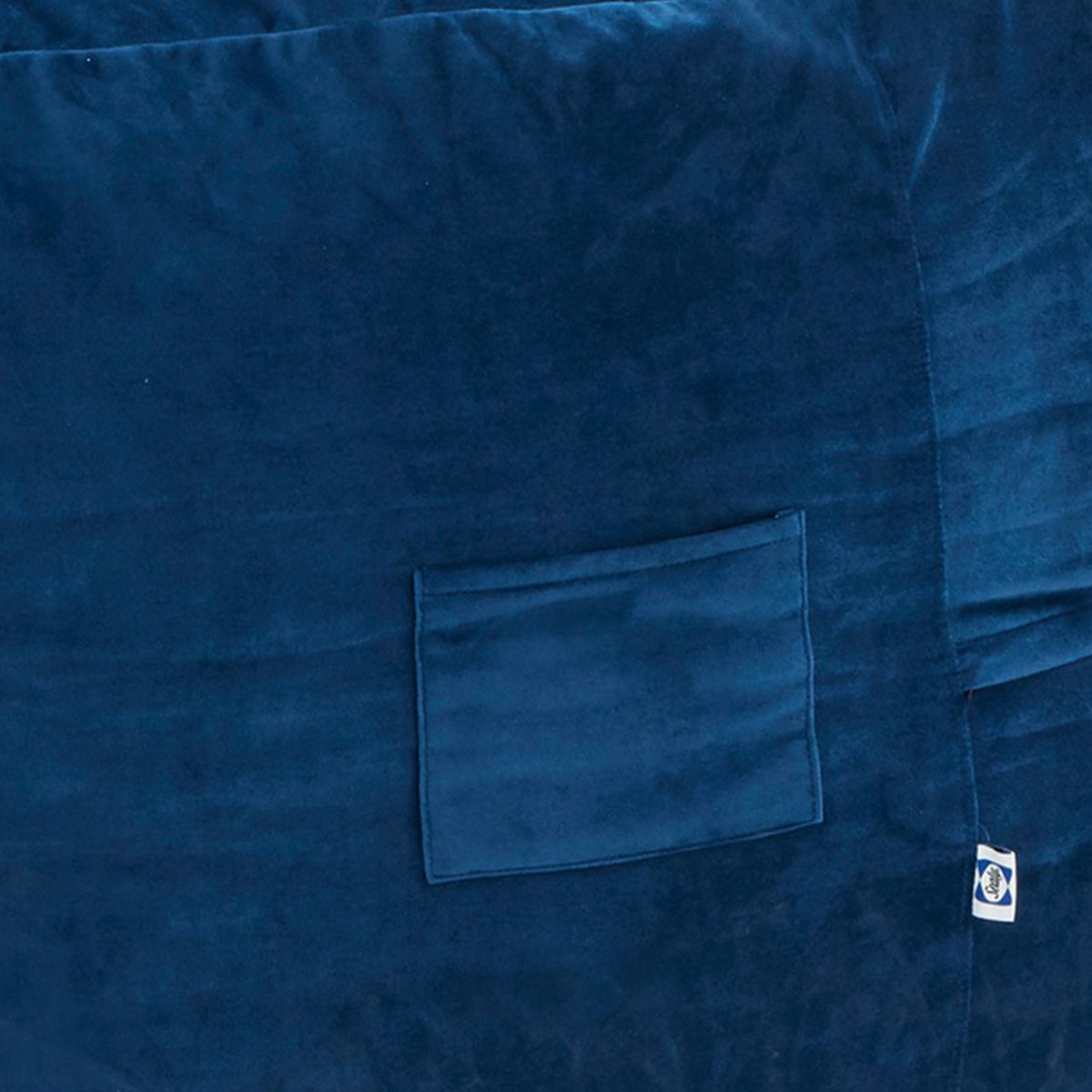 Olio 70 Inch Bean Bag, Round, Foam Filling, Velvet Upholstery, Navy Blue