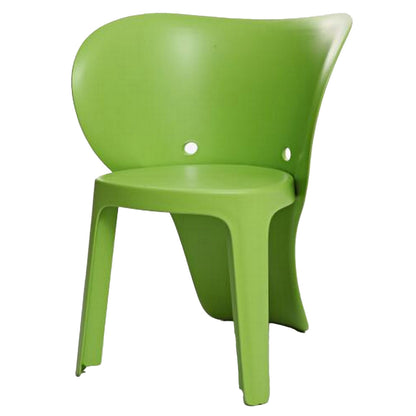Fyna 16 Inch Kids Chair with Curved Back, Set of 4, Elephant Trunk Design, Green