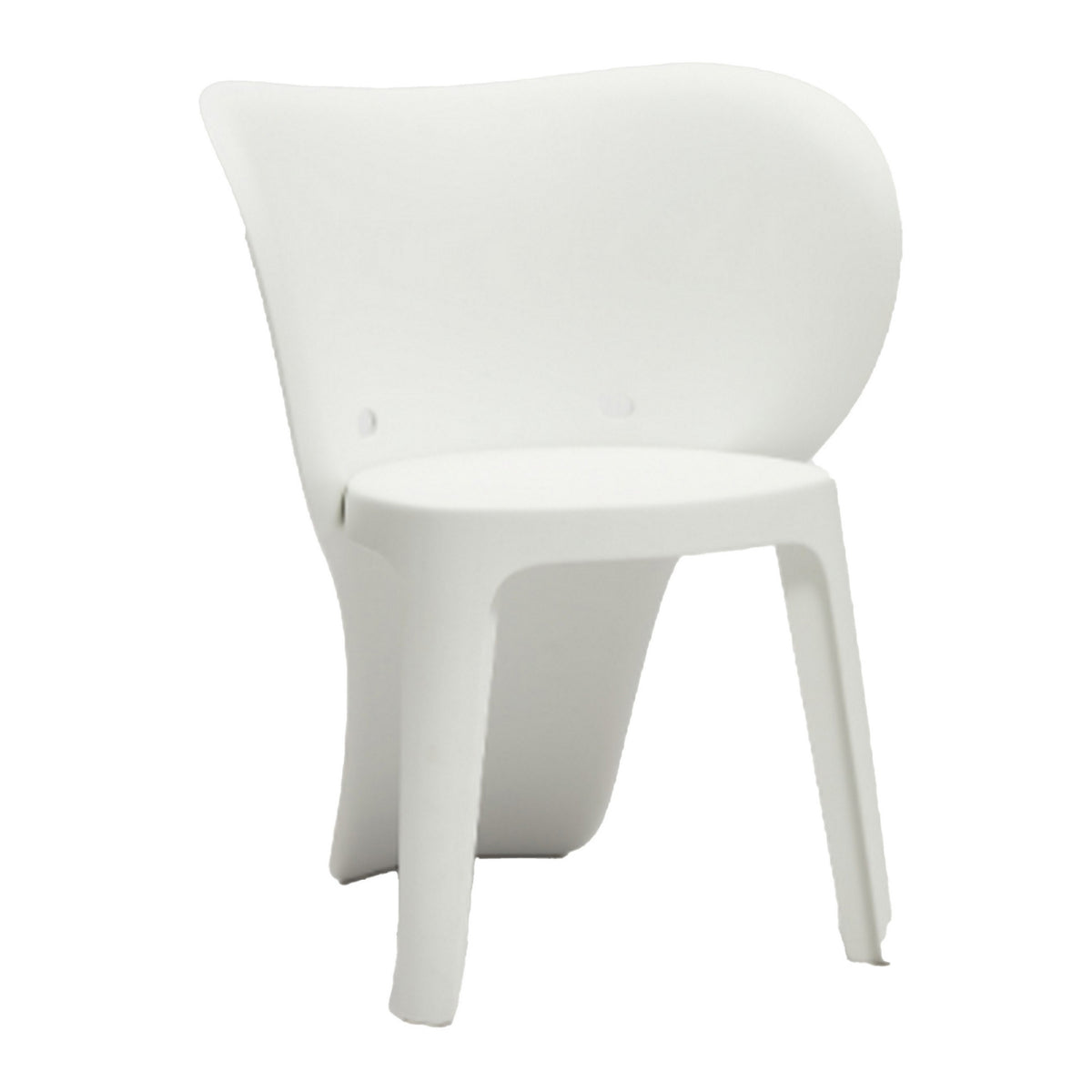 Fyna 16 Inch Kids Chair with Curved Back, Set of 4, Elephant Trunk Design, White