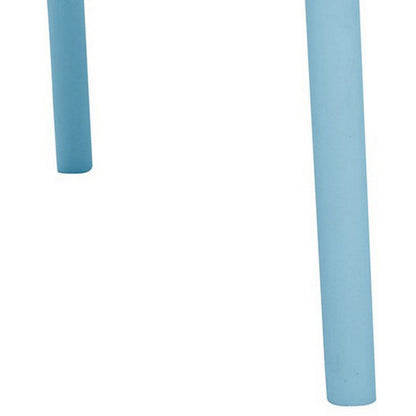 Gyna 14 Inch Kids Side Chair, Dotted Backrest, Armless, Set of 4, Blue