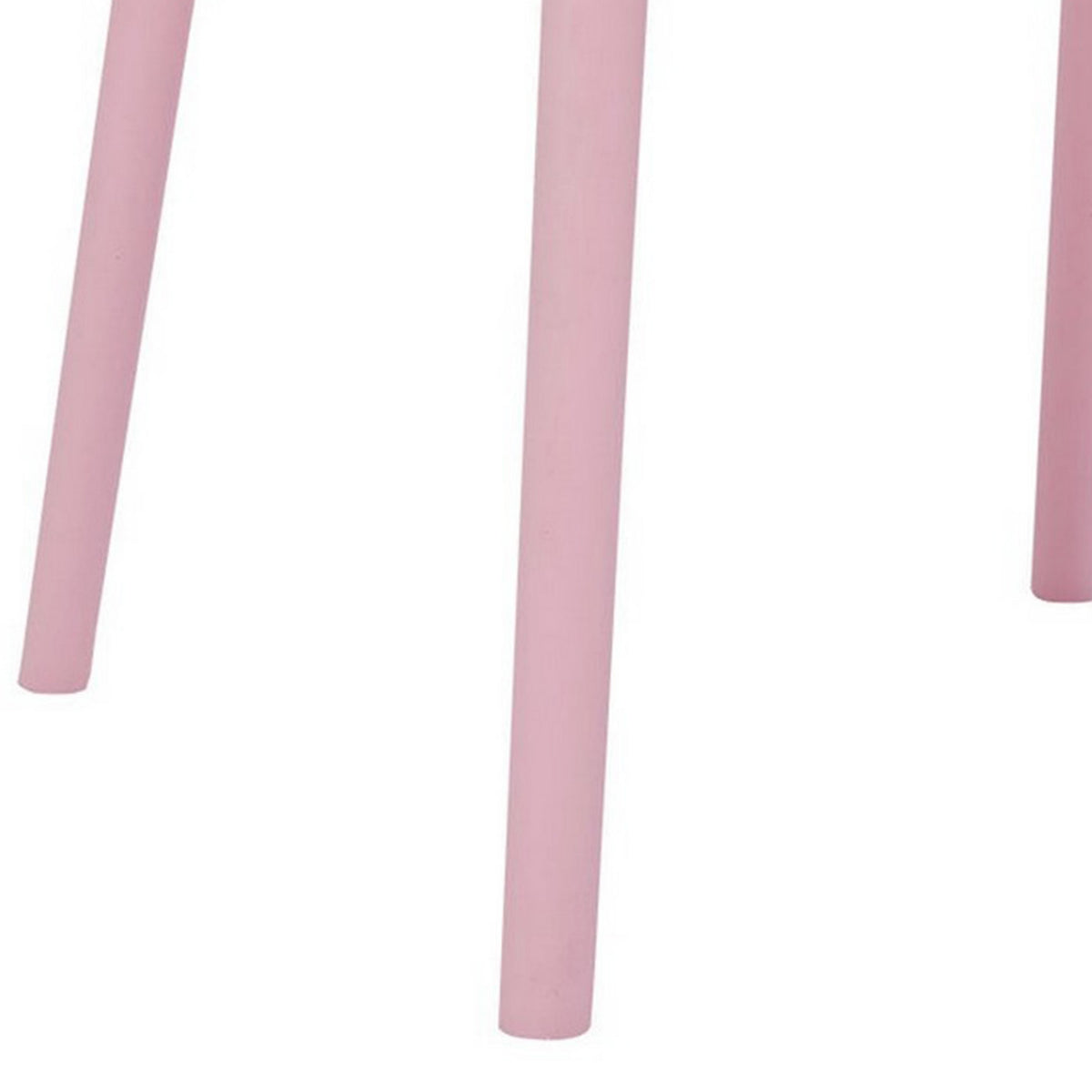 Gyna 14 Inch Kids Side Chair, Round Dotted Backrest, Set of 4, Armless, Pink