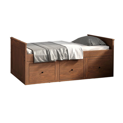 Mari Twin Captain Bed with Drawers, Brazilian Pine, Mahogany Wood