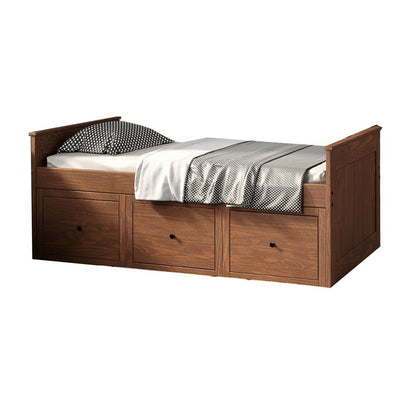 Mari Twin Captain Bed with Drawers, Brazilian Pine, Mahogany Wood