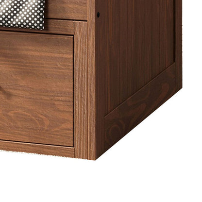 Mari Twin Captain Bed with Drawers, Brazilian Pine, Mahogany Wood