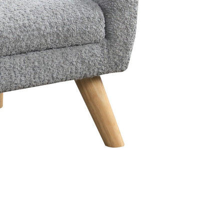 Aelia Kids Size Sofa Chair, Wood Legs, Gray Tufted Chenille 29 Inch