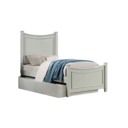 Roly Kids Full Size Bed w Trundle, Cradle Inspired Arches, Gray Wood