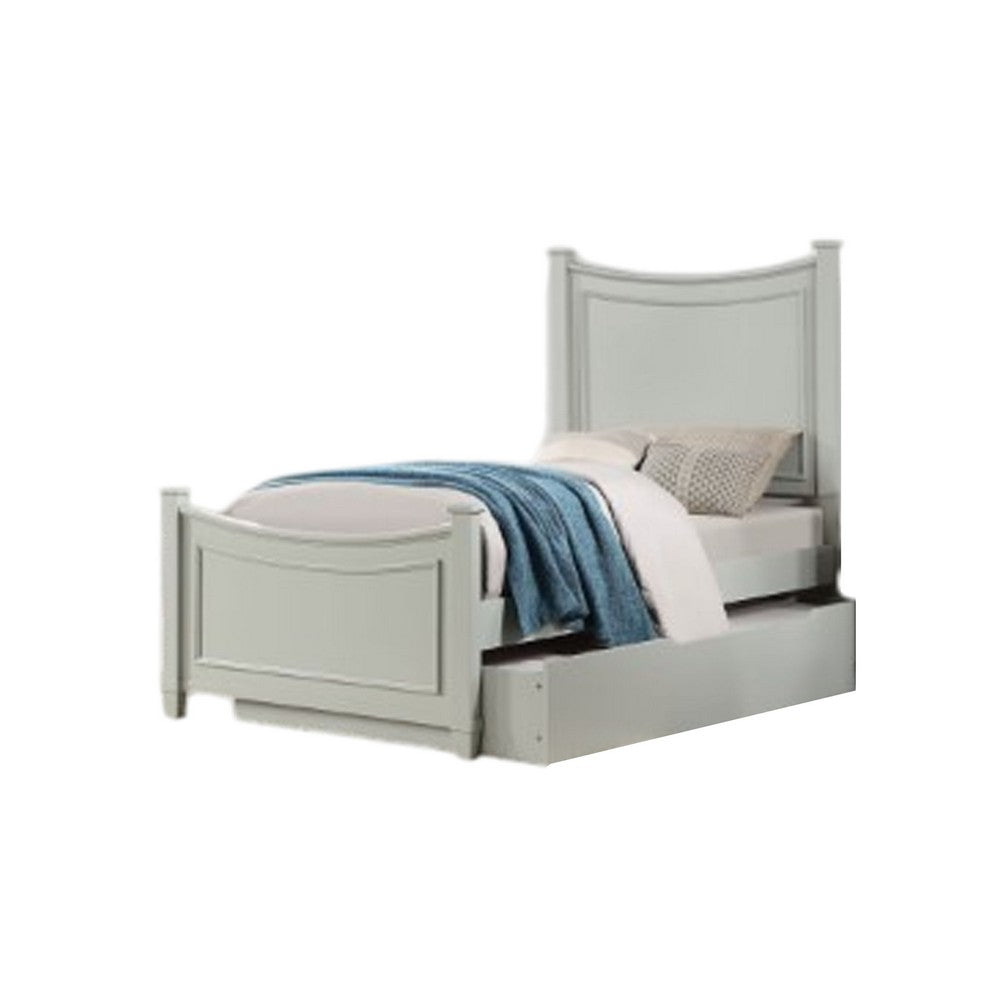 Roly Kids Full Size Bed w Trundle, Cradle Inspired Arches, Gray Wood