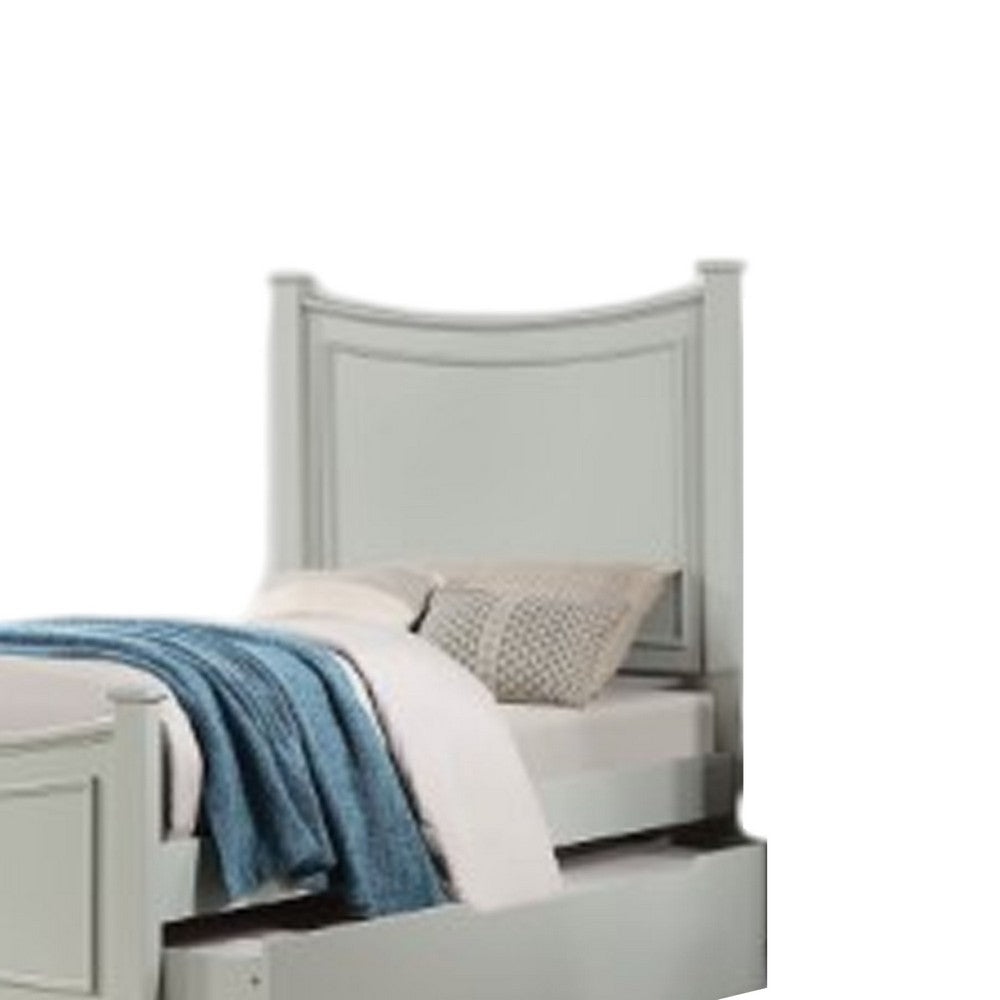Roly Kids Full Size Bed w Trundle, Cradle Inspired Arches, Gray Wood