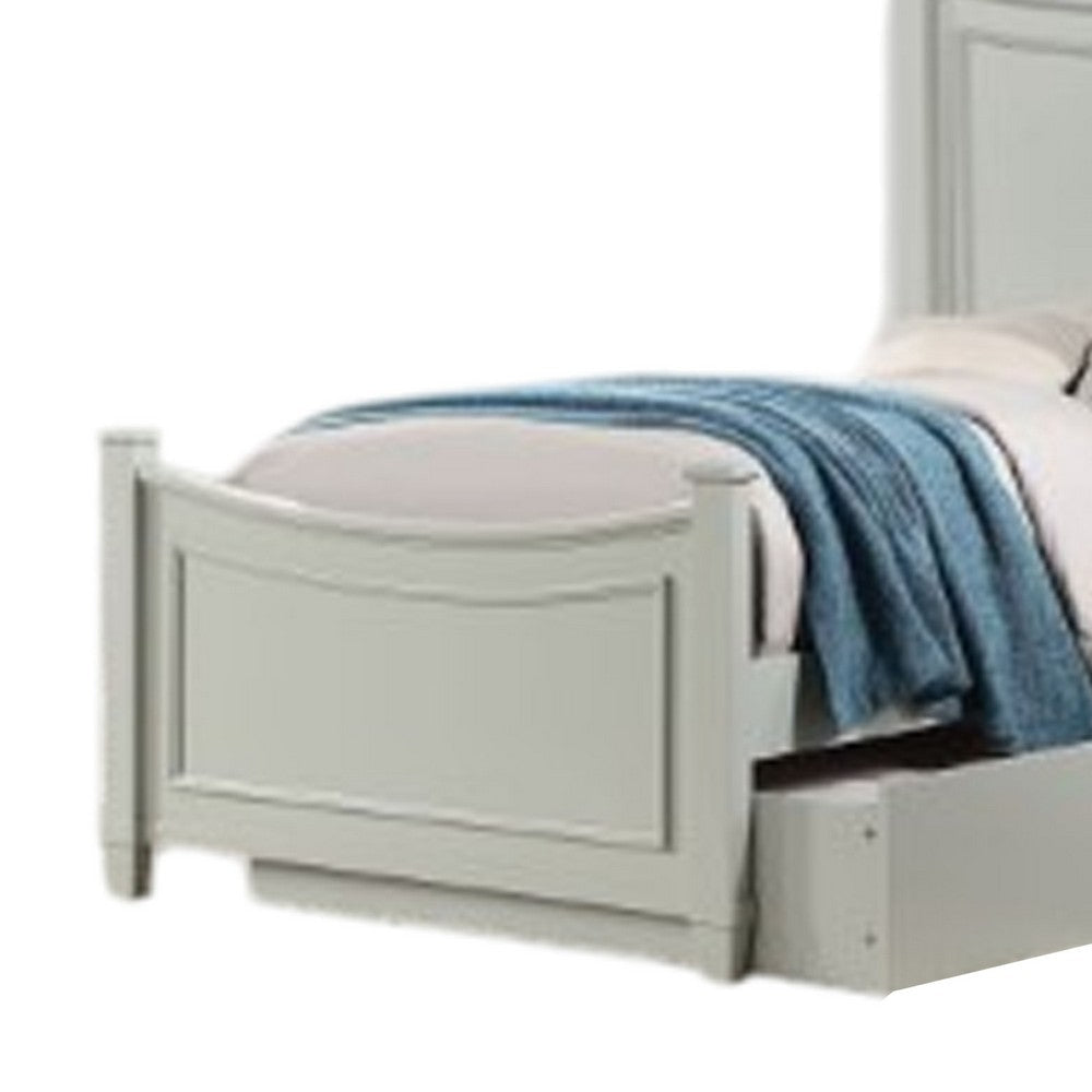 Roly Kids Full Size Bed w Trundle, Cradle Inspired Arches, Gray Wood