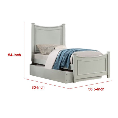 Roly Kids Full Size Bed w Trundle, Cradle Inspired Arches, Gray Wood