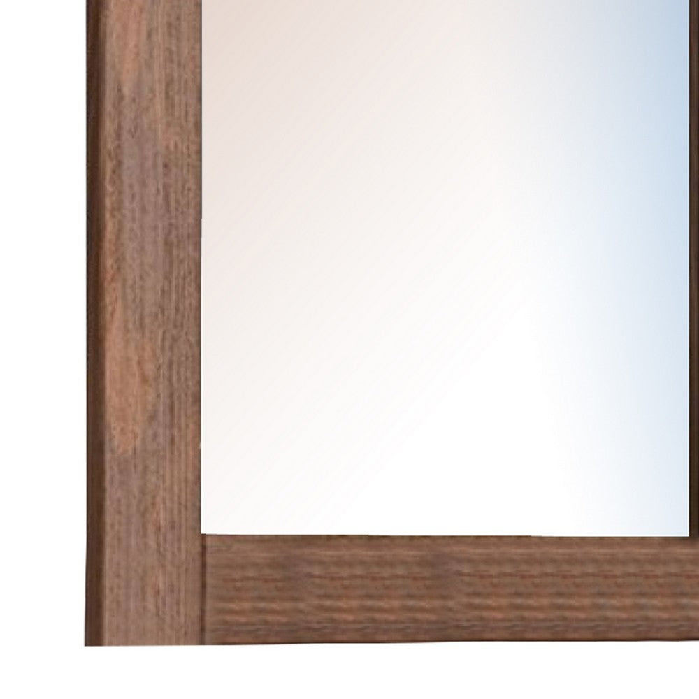 Stav Dresser Mirror, Rectangular Frame, Mahogany Brazilian Pine Wood