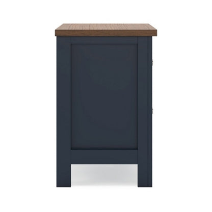 Docken Nightstand, 2 Drawers, Shaker Style, Slate Blue & Light Brown