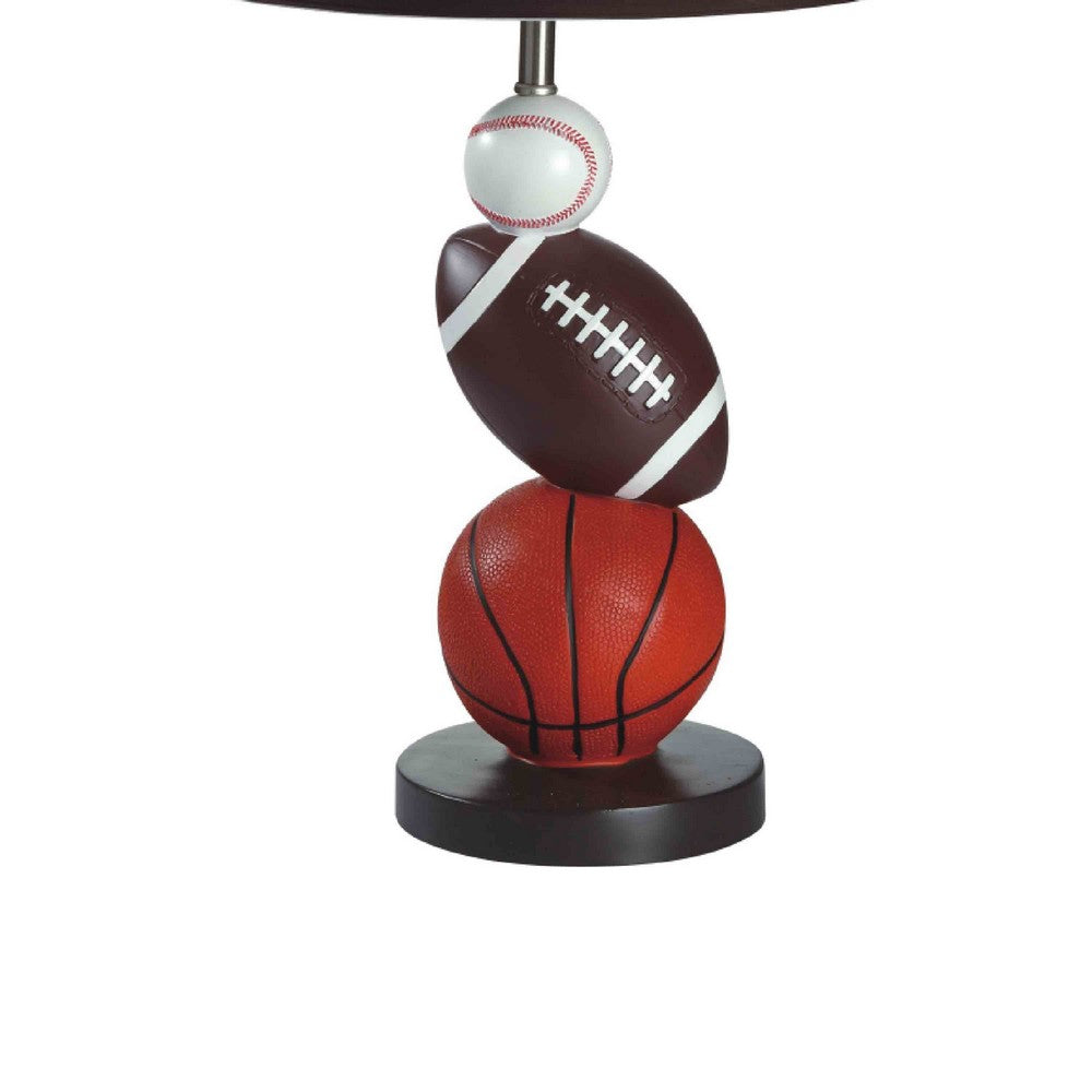 Sports Table Lamp, Basketball, Football, Soccer, 25 Inch for Athlete Kids