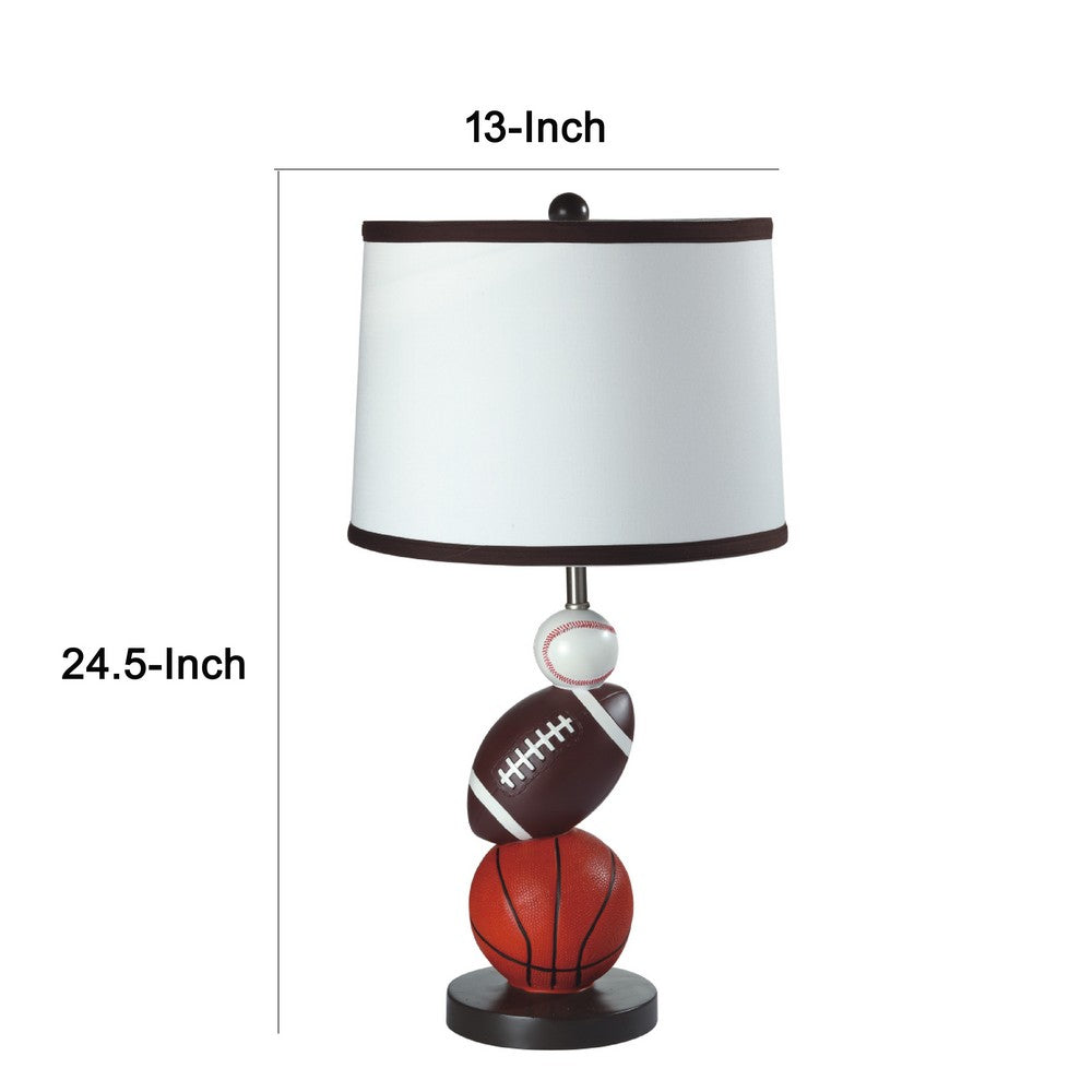 Sports Table Lamp, Basketball, Football, Soccer, 25 Inch for Athlete Kids