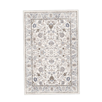 6x9 Medium Area Rug, Light Khaki and Beige Vintage Floral Patterns