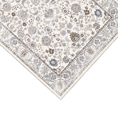 6x9 Medium Area Rug, Light Khaki and Beige Vintage Floral Patterns