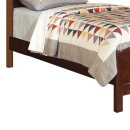 Wooden Twin Size Bed With Headboard And Footboard, Brown